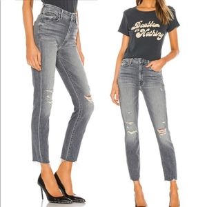 MOTHER High Waisted Looker Ankle Nick Fray Size 28